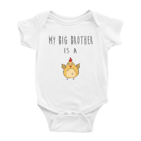 My Big Brother Is A Chicken Cute Baby Bodysuit Boy Girl Baby Clothes