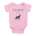 thumbnail image 1 of My Big Brother Is A Doberman Dog Cute Baby Rompers Boy Girl Newborn Clothes Unisex, 1 of 5