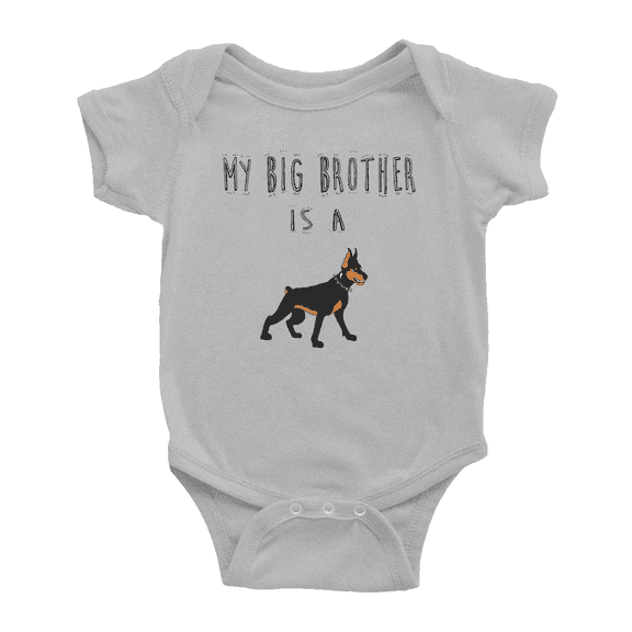 My Big Brother Is A Doberman Dog Cute Baby Rompers Boy Girl Newborn Clothes Unisex
