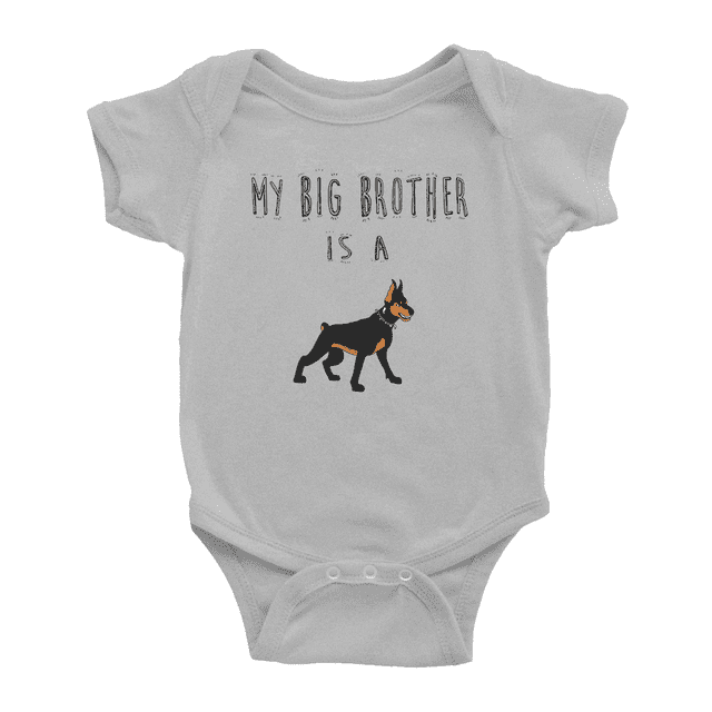 My Big Brother Is A Doberman Dog Cute Baby Rompers Boy Girl Newborn Clothes Unisex