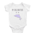 thumbnail image 1 of My Big Brother Is A Dolphin Funny Announcement Baby Bodysuit, 1 of 5