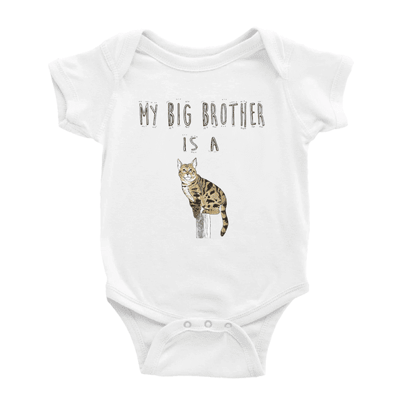 My Big Brother Is A Egyptian Mau Cat Cute Baby Clothing Bodysuits For Boy Girl