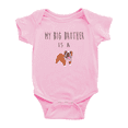 thumbnail image 1 of My Big Brother Is A English Bulldog Dog Cute Baby Bodysuits Boy Girl One-pieces, 1 of 5