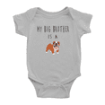 thumbnail image 1 of My Big Brother Is A English Bulldog Dog Cute Baby Bodysuits Boy Girl One-pieces, 1 of 5