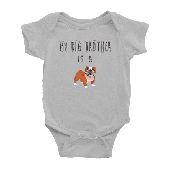 My Big Brother Is A English Bulldog Dog Cute Baby Bodysuits Boy Girl One-pieces