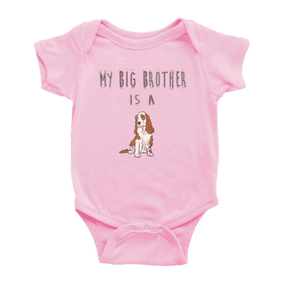 My Big Brother Is A English Cocker Spaniel Dog Funny Baby Clothing Bodysuits Boy Girl Unisex