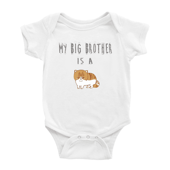 My Big Brother Is A Exotic Shorthair Cat Funny Baby Clothing Bodysuits For Boy Girl