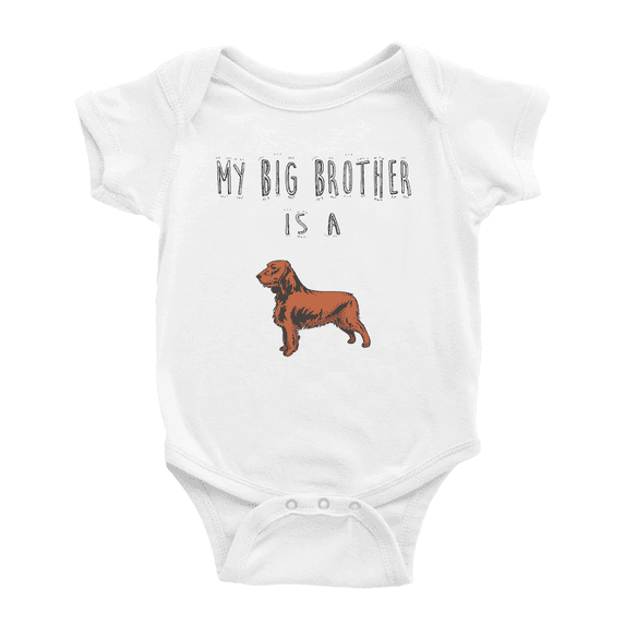 My Big Brother Is A Field Spaniel Dog Cute Baby Clothing Bodysuits Boy Girl Unisex