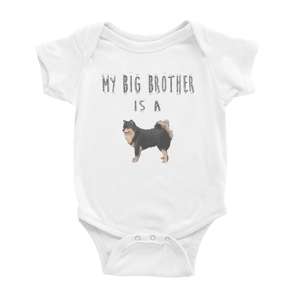 My Big Brother Is A Finnish Lapphund Dog Cute Baby Clothing Bodysuits Boy Girl Unisex