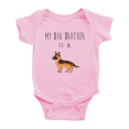 thumbnail image 1 of My Big Brother Is A German Shepherd Dog Funny Baby Short Sleeve Bodysuit Newborn-24 Months, 1 of 5