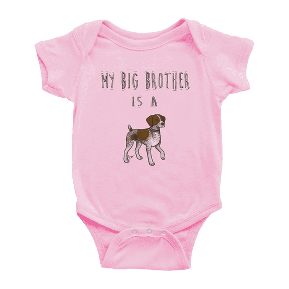 My Big Brother Is A German Shorthaired Pointer Dog Cute Baby Clothing Bodysuits Boy Girl Unisex