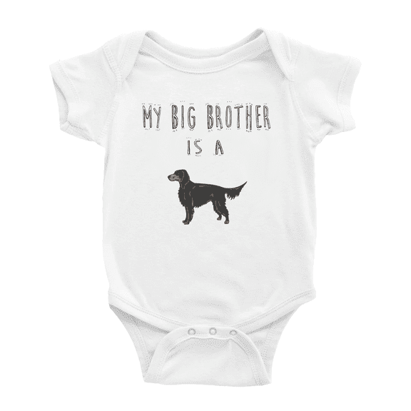 My Big Brother Is A Gordon Setter Dog Cute Baby Clothing Bodysuits Boy Girl Unisex