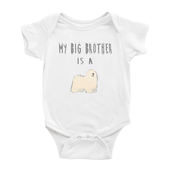 My Big Brother Is A Hungarian Shepherd Dog Funny Baby Clothing Bodysuits Boy Girl Unisex