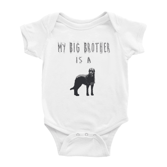 My Big Brother Is A Irish Wolfhound Dog Funny Announcement Baby Bodysuit Unisex