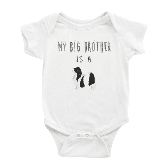 My Big Brother Is A Japanese Chin Dog Cute Baby Bodysuit Boy Girl Unisex