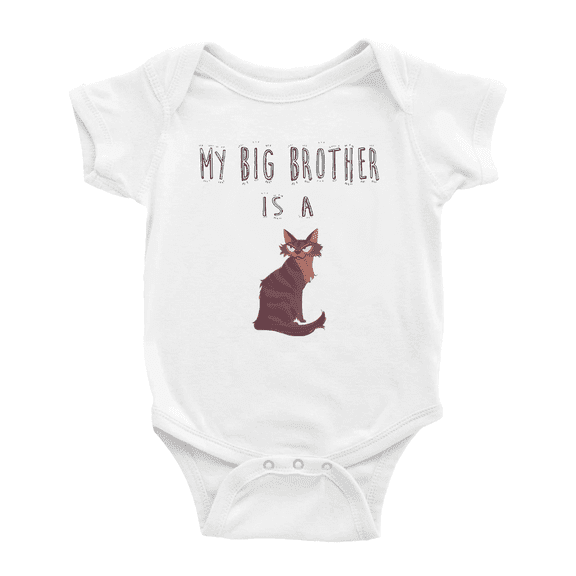 My Big Brother Is A LaPerm Cat Cute Baby Clothing Bodysuits For Boy Girl