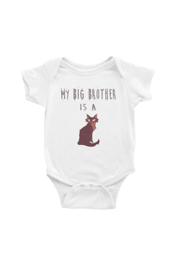 My Big Brother Is A LaPerm Cat Cute Baby Clothing Bodysuits For Boy Girl
