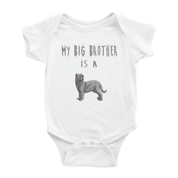 My Big Brother Is A Neapolitan Mastiff Dog Funny Boys Girl Baby Bodysuit