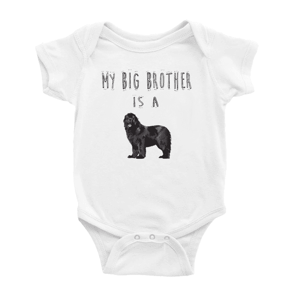 My Big Brother Is A Newfoundland Dog Funny Baby Bodysuits Boy Girl Unisex