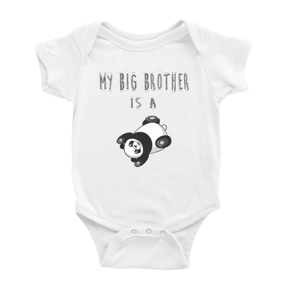 My Big Brother Is A Panda Funny Baby Clothing Bodysuits Boy Girl