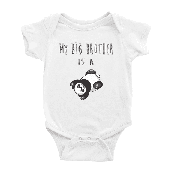 My Big Brother Is A Panda Funny Baby Clothing Bodysuits Boy Girl