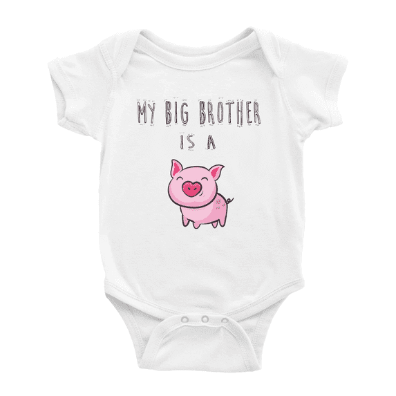 My Big Brother Is A Pig Funny Baby Clothing Bodysuits Boy Girl