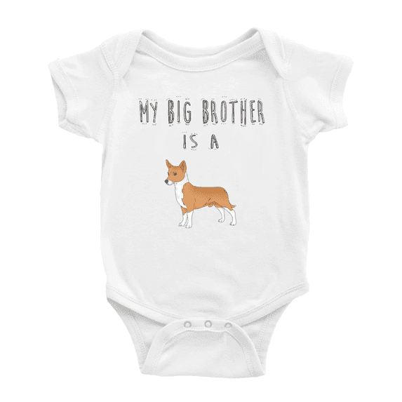 My Big Brother Is A Podengo Portugueso Medio Dog Cute Baby Bodysuit Boy Girl Unisex Baby Clothes