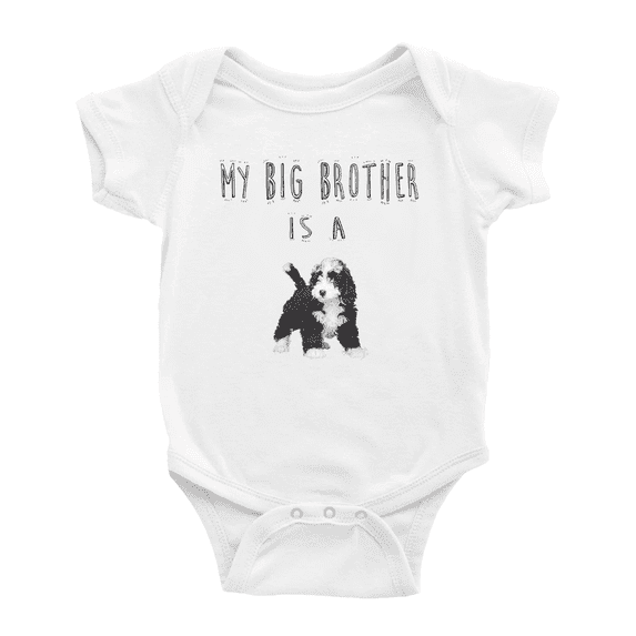My Big Brother Is A Portuguese Water Dog Cute Baby Clothing Bodysuits Boy Girl Unisex