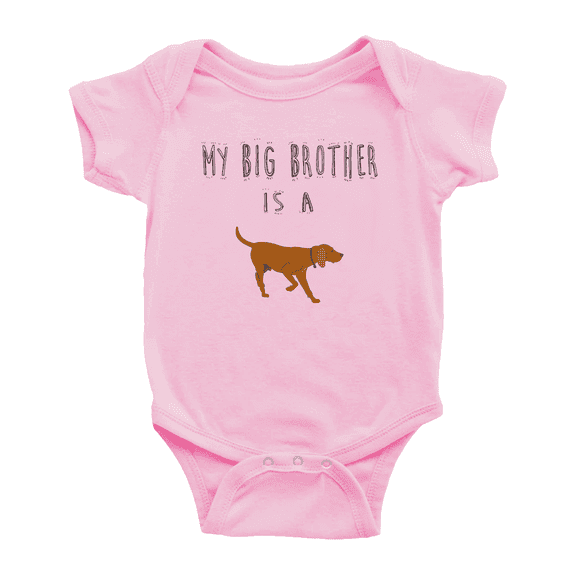 My Big Brother Is A RedBone Coonhound Dog Cute Baby Clothing Bodysuits Boy Girl Unisex