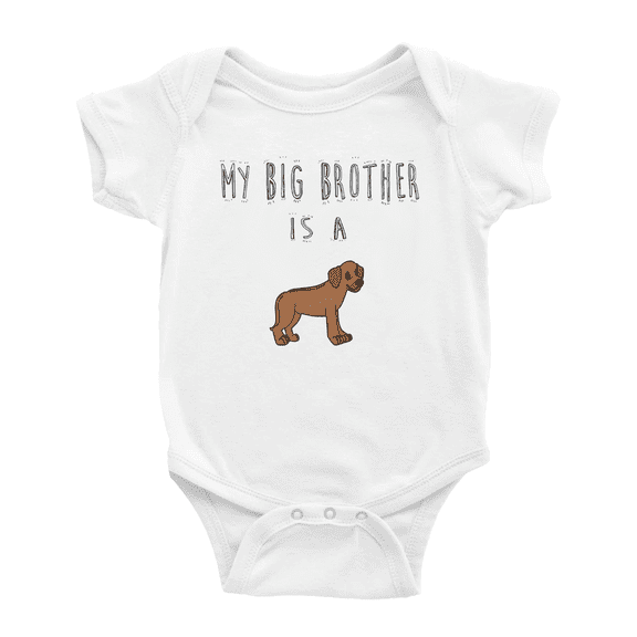 My Big Brother Is A Rhodesian Ridgeback Dog Cute Baby Clothing Bodysuits Boy Girl Unisex