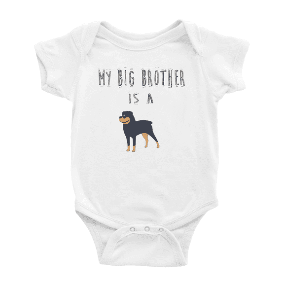 My Big Brother Is A Rottweiler Dog Cute Baby Bodysuits For Boy Girl