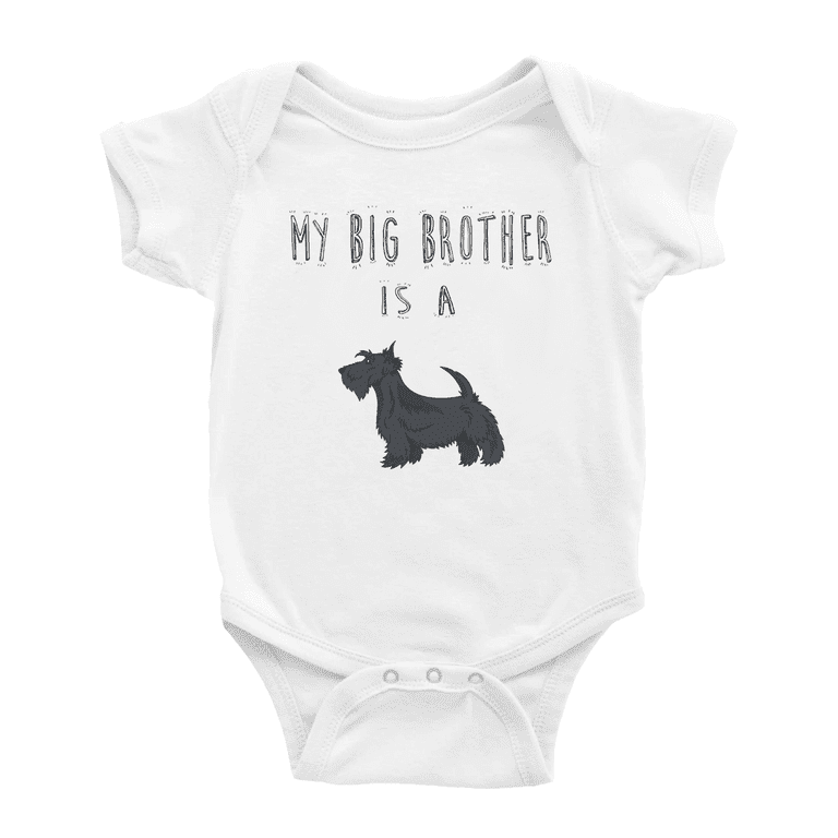 My Big Brother Is A Scottish Terrier Dog Funny Baby Clothing