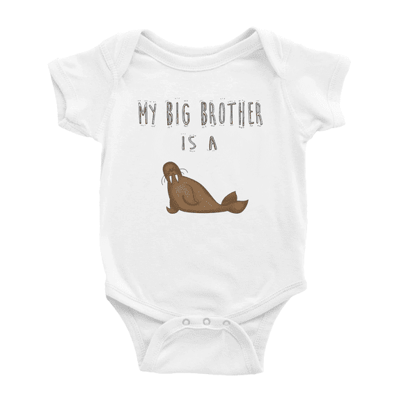 My Big Brother Is A Seal Cute Baby Clothing Bodysuits Boy Girl
