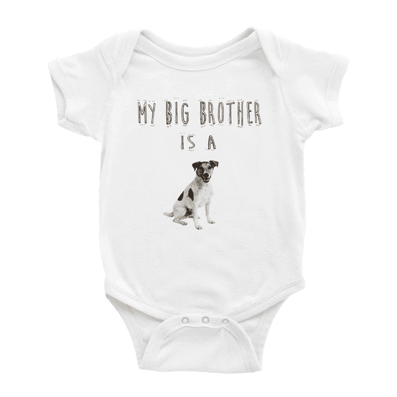 My Big Brother Is A Smooth Fox Terrier Dog Funny Baby Bodysuit Boy Girl Unisex