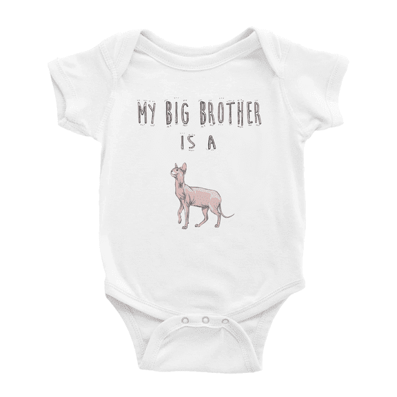 My Big Brother Is A Sphynx Cat Cute Baby Clothing Bodysuits For Boy Girl