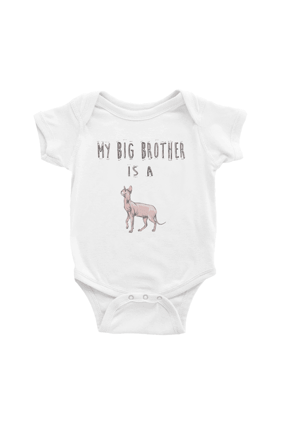My Big Brother Is A Sphynx Cat Cute Baby Clothing Bodysuits For Boy Girl