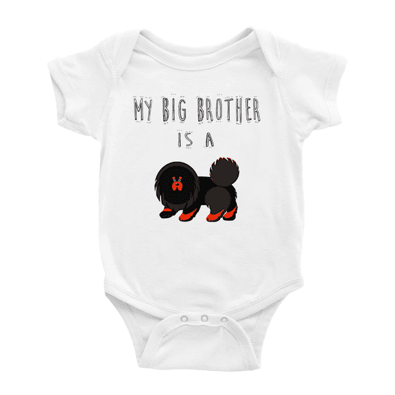 My Big Brother Is A Tibetan Mastiff Dog Baby Clothing Bodysuits Boy Girl Unisex