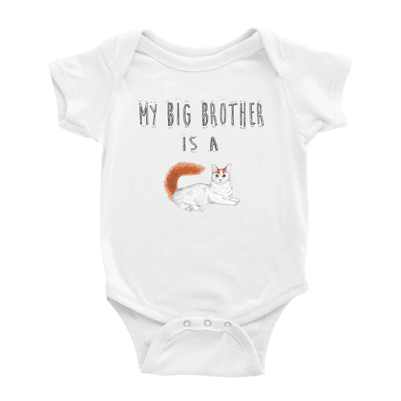 My Big Brother Is A Turkish Van Cat Cute Baby Bodysuit
