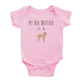 thumbnail image 1 of My Big Brother Is A Vizsla Dog Funny Baby Clothing Bodysuits Boy Girl Unisex, 1 of 5