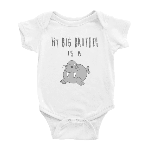 My Big Brother Is A Walrus Cute Baby Clothing Boy Girl