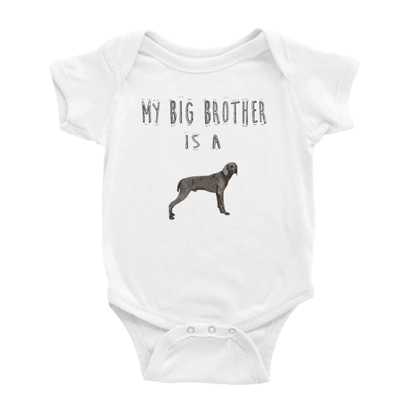 My Big Brother Is A Weimaraner Dog Cute Baby Clothes Bodysuit Boy Girl Unisex
