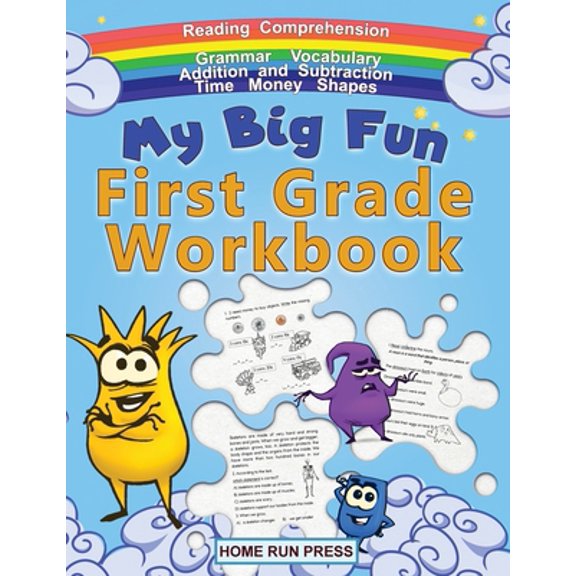 Pre-Owned My Big Fun First Grade Workbook: 1st Grade Workbook Math, Language Arts, Science Activities to Support First Grade Skills, 9781952368325, 1952368324, Paperback,