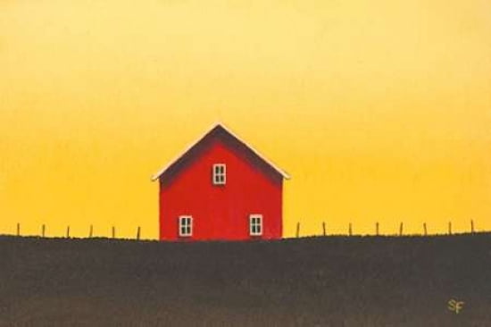 My Big Red Barn Canvas Art - Sharon France (12 x 18)