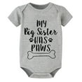 thumbnail image 1 of My Big Sister Has Paws Newborn Onsies Boy Short Sleeve Coming Home Outfit White Baby Girl Coming Home Outfit Summer, 1 of 2