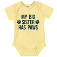 thumbnail image 1 of My Big Sister Has Paws Romper Boys or Girls Infant Baby Brisco Brands 12M, 1 of 6