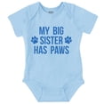 thumbnail image 1 of My Big Sister Has Paws Romper Boys or Girls Infant Baby Brisco Brands 18M, 1 of 6