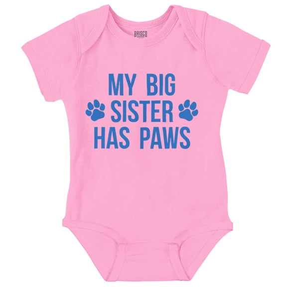 My Big Sister Has Paws Romper Boys or Girls Infant Baby Brisco Brands 24M