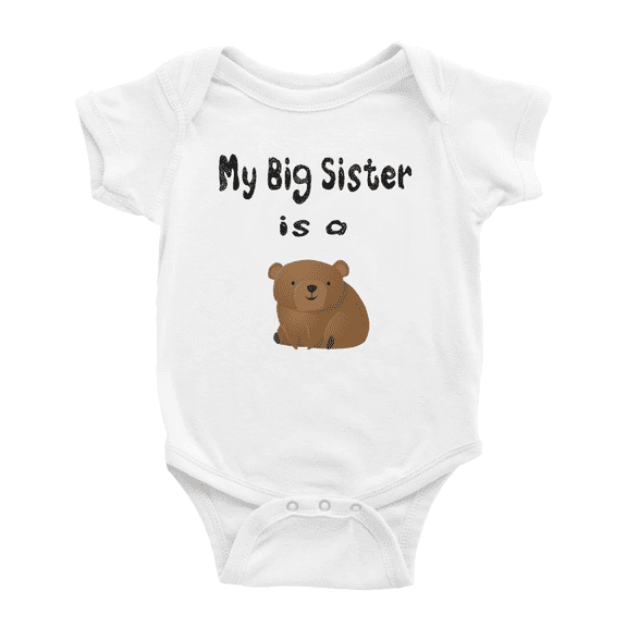 My Big Sister Is A Brown Bear Cute Baby Clothing Boy Girl