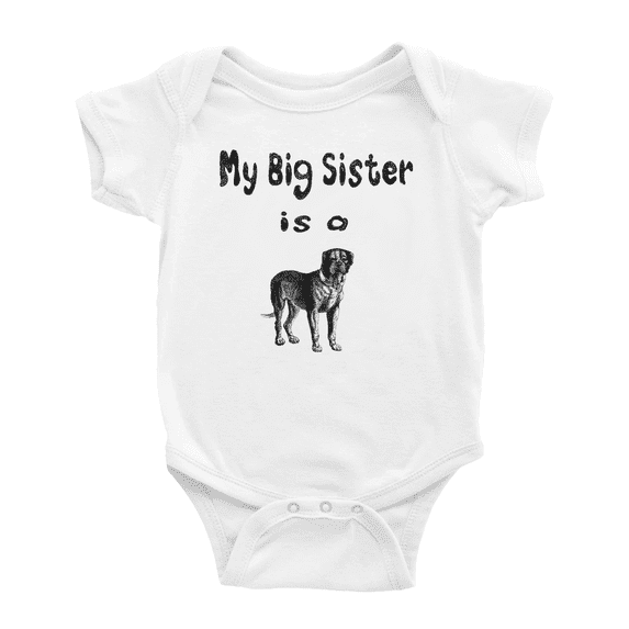 My Big Sister Is A Cane Corso Dog Cute Baby Clothing Bodysuits Boy Girl Unisex