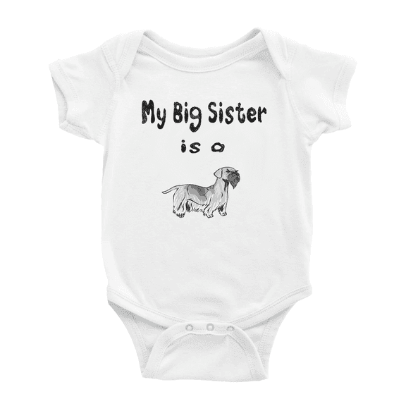 My Big Sister Is A Cesky Terrier Dog Funny Baby Clothing Bodysuits Boy Girl Unisex